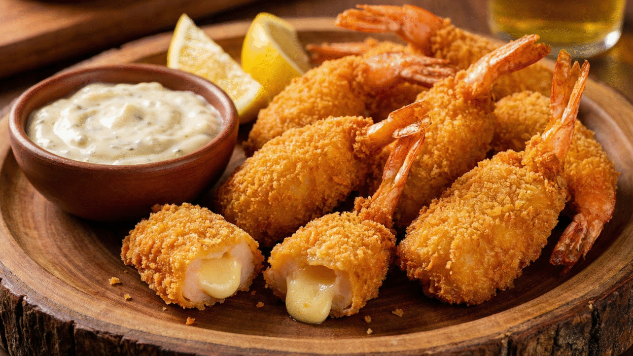 camarão empanado com catupiry
