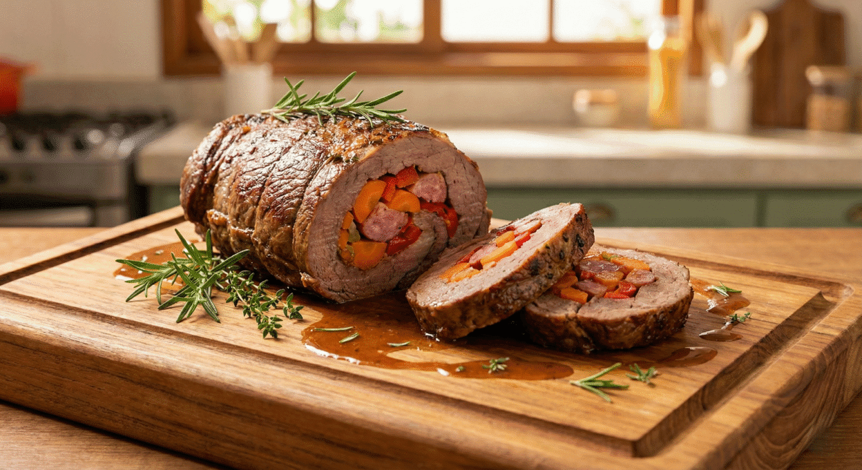 Lagarto recheado no forno