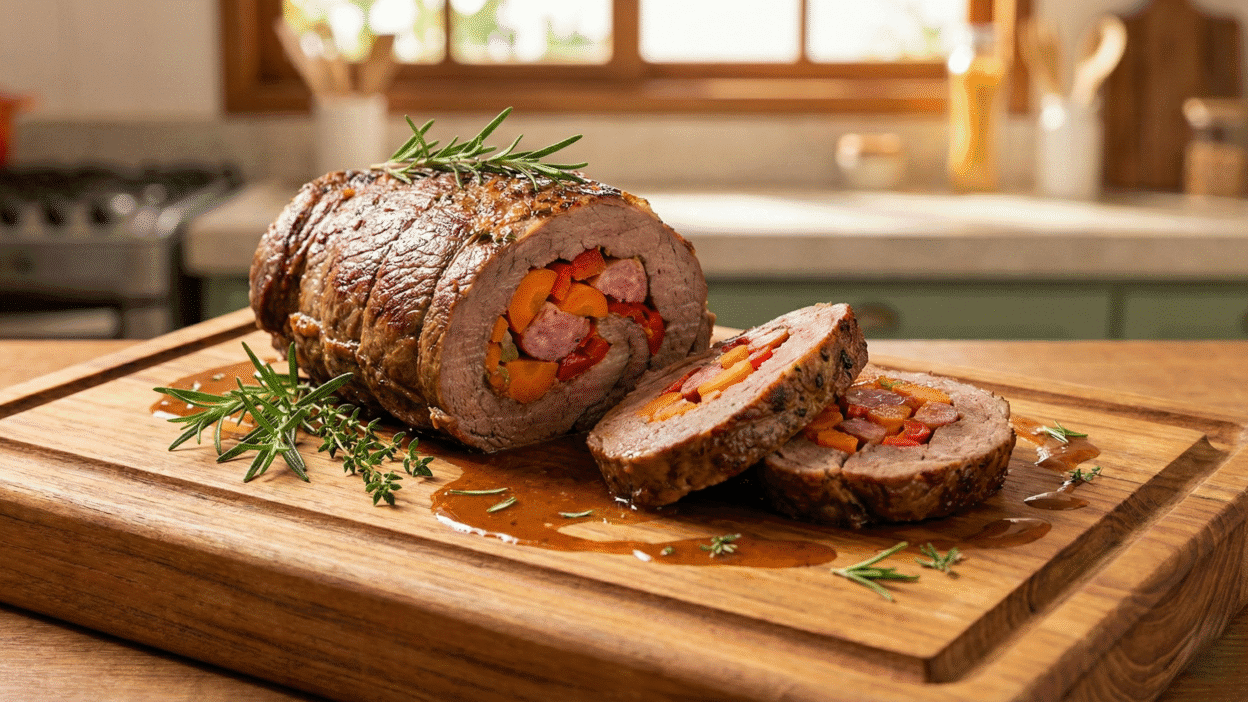 Lagarto recheado no forno