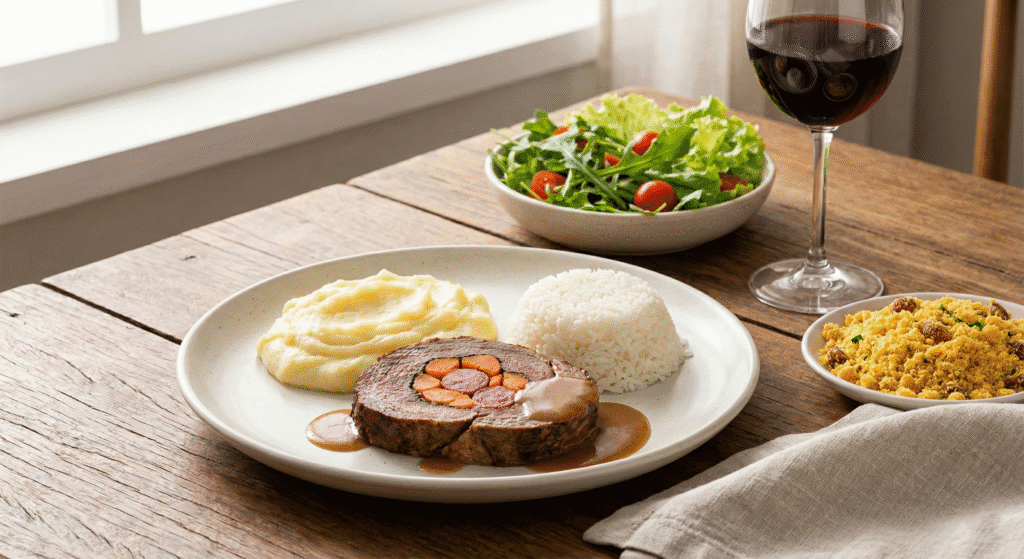 lagarto recheado no forno acompanhamentos